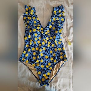 Summersalt x Diane von Furstenberg Lemon Print One-Piece Swimsuit- Size 18 NWT